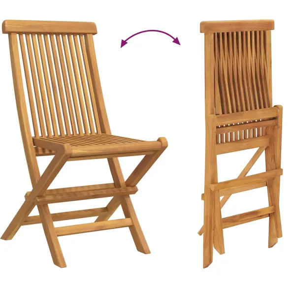 Set Dining Grădină Lemn Tec Solid - 7 Piese | Masa + 6 Scaune