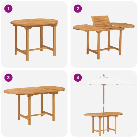 Set Dining Grădină Lemn Tec Solid - 7 Piese | Masa + 6 Scaune