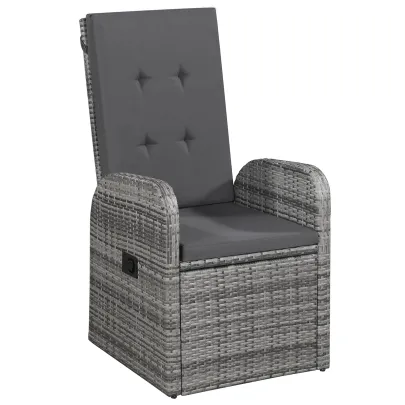 Set Grădină 5 Piese Ratan Sintetic cu Perne Gri | vidaXL