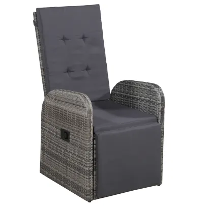 Set Grădină 5 Piese Ratan Sintetic cu Perne Gri | vidaXL