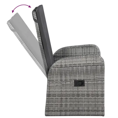 Set Grădină 5 Piese Ratan Sintetic cu Perne Gri | vidaXL