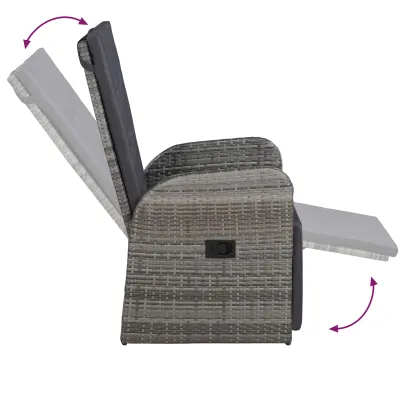 Set Grădină 5 Piese Ratan Sintetic cu Perne Gri | vidaXL