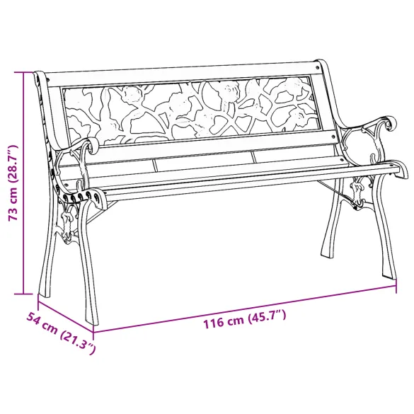 Bancă grădină lemn model trandafir | 3 persoane | livrare gratuită
