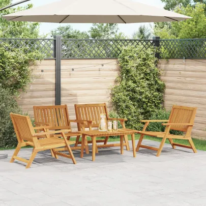Set Masă și Scaune Grădină 5 Piese - Lemn Acacia Solid