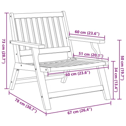 Set Masă și Scaune Grădină 5 Piese - Lemn Acacia Solid