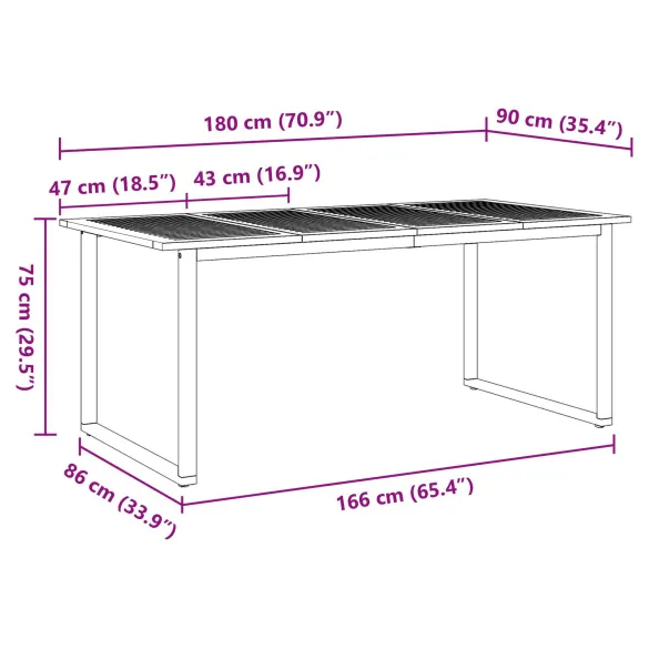 Set Dining Grădină 7 Piese - Oțel și Lemn Acacia | vidaXL