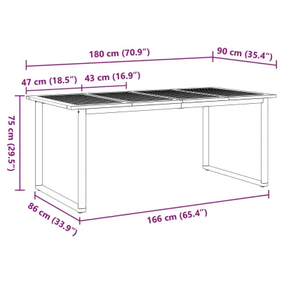 Set Dining Grădină 7 Piese - Oțel și Lemn Acacia | vidaXL
