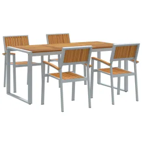Set Dining Grădină 5 Piese Lemn Acacia Metal | Livrare Gratuită 2