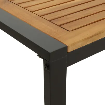 Set Dining Grădină 7 Piese Lemn Acacia Metal | Livrare Gratuită