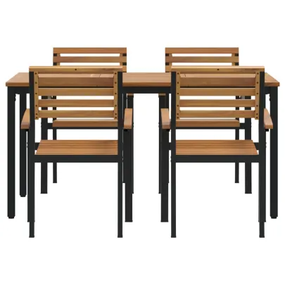 Set Mese Grădină 5 Piese Lemn Acacia Metal | vidaXL