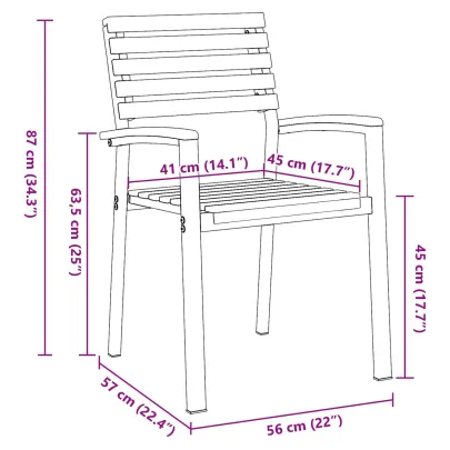 Set Mese Grădină 5 Piese Lemn Acacia Metal | vidaXL
