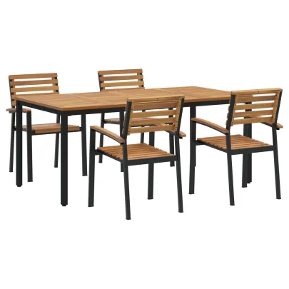 Set Mese Grădină 5 Piese Lemn Acacia Metal | vidaXL