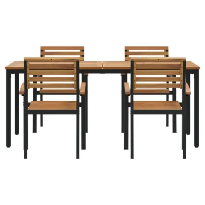 Set Mese Grădină 5 Piese Lemn Acacia Metal | vidaXL