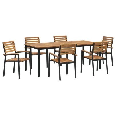 Set Masă Grădină 7 Piese Lemn Acacia - Livrare Gratuită