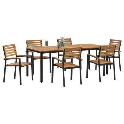 Set Masă Grădină 7 Piese Lemn Acacia - Livrare Gratuită