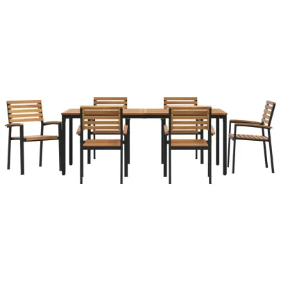 Set Masă Grădină 7 Piese Lemn Acacia - Livrare Gratuită