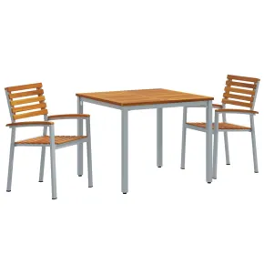 Set Dining Grădină 3 Piese - Lemn Acacia Metal | vidaXL 2