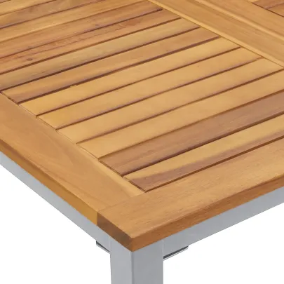 Set Dining Grădină 5 Piese - Lemn Acacia Metal | vidaXL