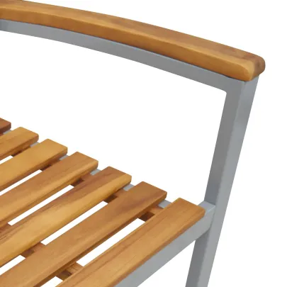 Set Dining Grădină 5 Piese - Lemn Acacia Metal | vidaXL