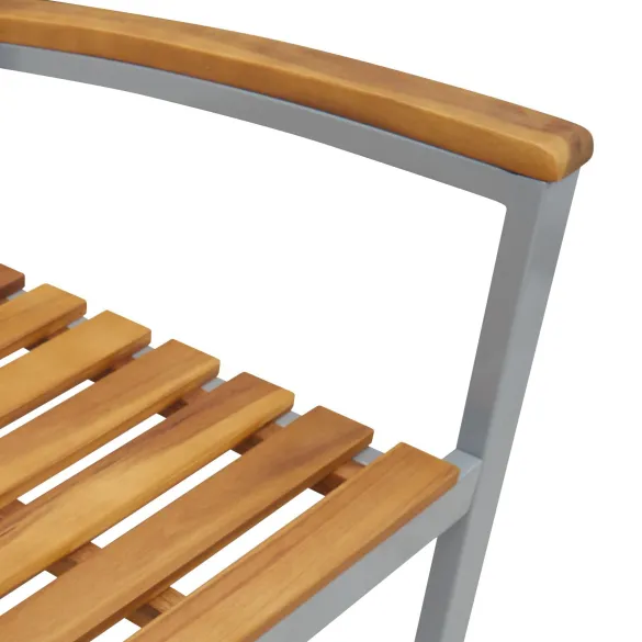 Set Dining Grădină 5 Piese - Lemn Acacia și Metal | vidaXL