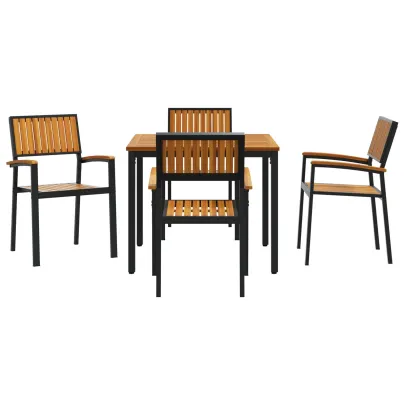 Set Dining Grădină 5 Piese - Acacia și Metal | Livrare Gratuită