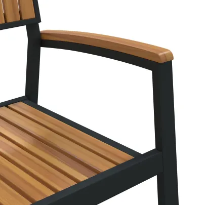 Set Dining Grădină 5 Piese - Acacia și Metal | Livrare Gratuită