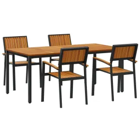 Set Dining Grădină 5 Piese - Acacia și Metal | vidaXL 2