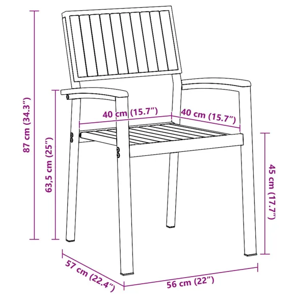 Set Dining Grădină 5 Piese - Acacia și Metal | vidaXL