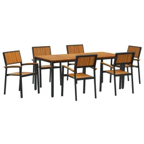 Set Dining Grădină 7 Piese Lemn Acacia Metal | vidaXL 2