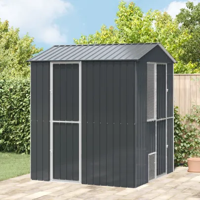 Colivie Păsări Exterior - Oțel Antracit 210x215x247 cm | vidaXL