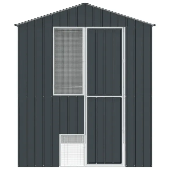 Colivie Păsări Exterior - Oțel Antracit 210x215x247 cm | vidaXL