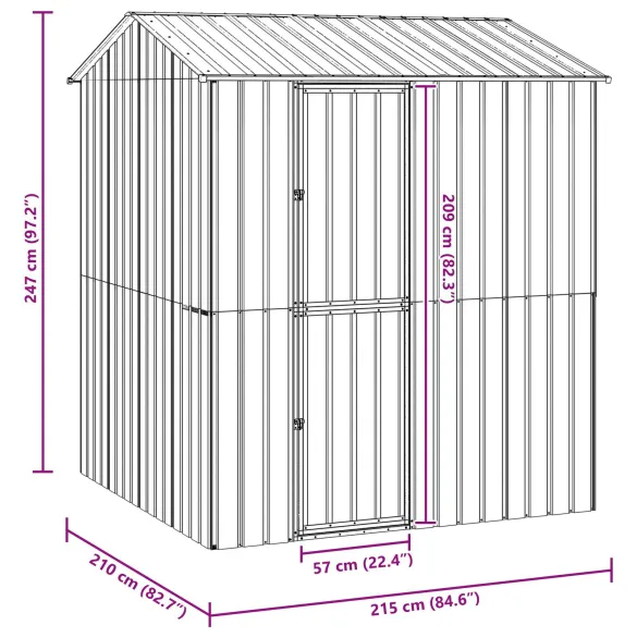 Colivie Păsări Exterior - Oțel Antracit 210x215x247 cm | vidaXL