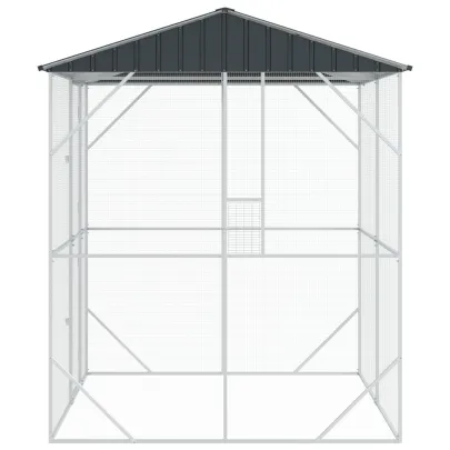 Colivie Păsări Antracit Oțel | 210x227x247 cm | vidaXL