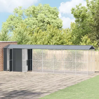 Colivie Păsări Extensie Antracit - Oțel Rezistent | vidaXL