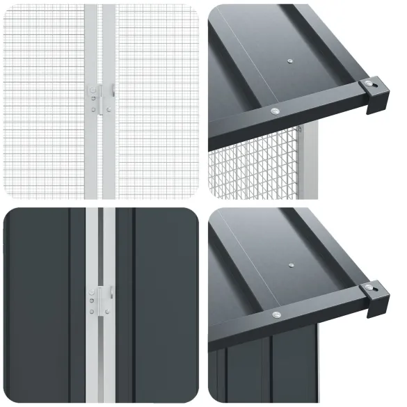 Cușcă Păsări Mare Extensibilă Antracit Oțel | vidaXL