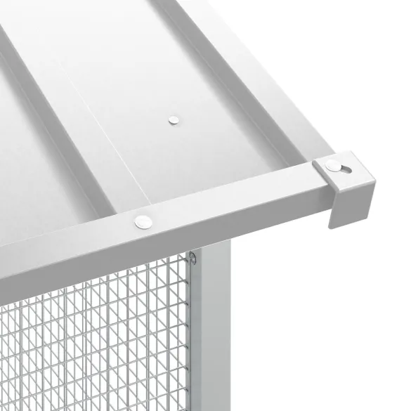 Colivie Păsări Exterior Gri - Oțel Rezistent - vidaXL