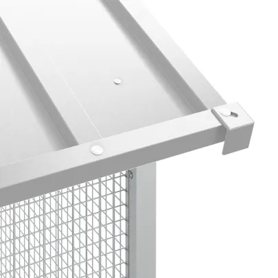 Colivie Păsări Exterior Gri - Oțel Rezistent - vidaXL