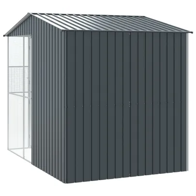 Colivie Păsări Exterior - Oțel Antracit - 215x310x247 cm