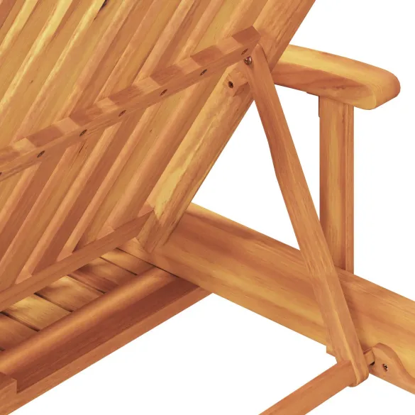 Șezlonguri Lemn Acacia cu Roți și Perne - Set 2 Buc