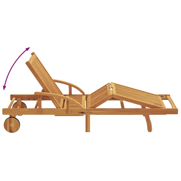 Șezlong cu Masă din Lemn Acacia | Livrare Gratuită