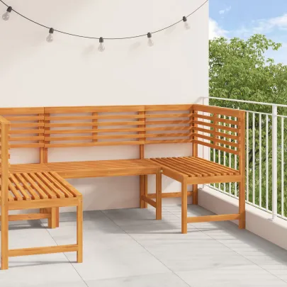 Set Bancă Grădină Lemn Acacia Masiv - 3 Piese