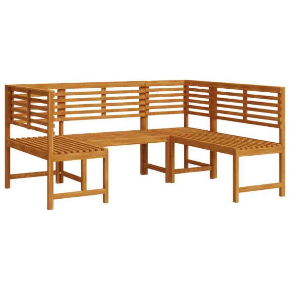 Set Bancă Grădină Lemn Acacia Masiv - 3 Piese
