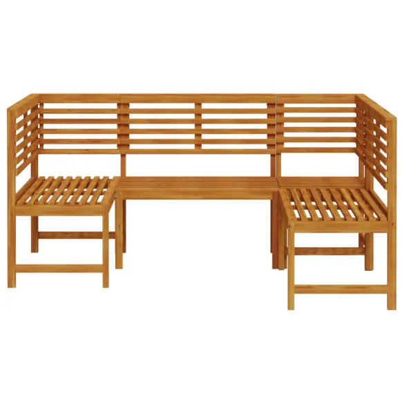 Set Bancă Grădină Lemn Acacia Masiv - 3 Piese