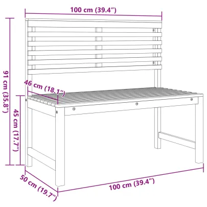 Set Bancă Grădină Lemn Acacia Masiv - 3 Piese