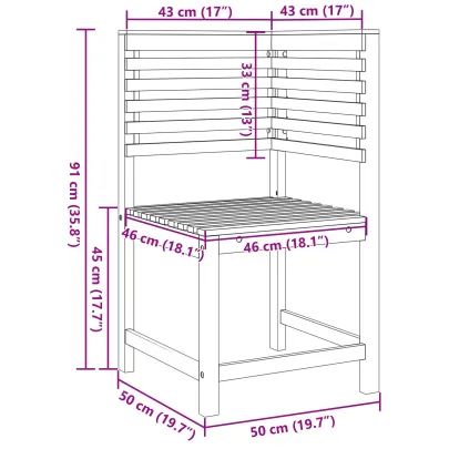 Set Bancă Grădină Lemn Acacia Masiv - 3 Piese