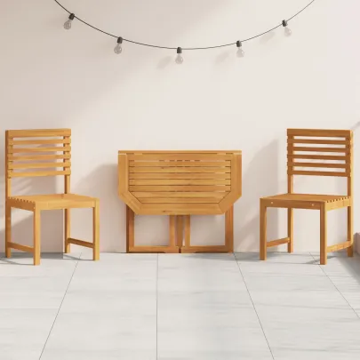Set Bistro Grădină Lemn Acacia - Masa + 2 Scaune