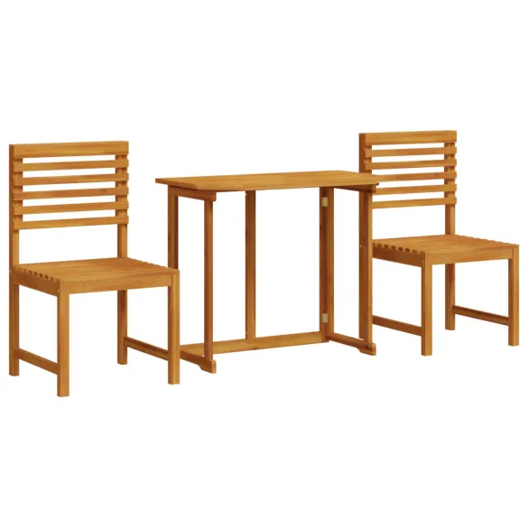 Set Bistro Grădină Lemn Acacia - Masa + 2 Scaune