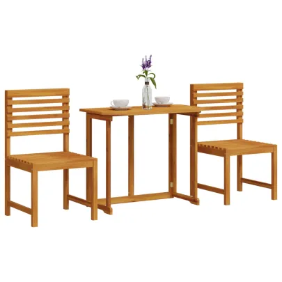 Set Bistro Grădină Lemn Acacia - Masa + 2 Scaune