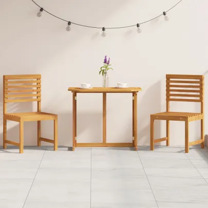 Set Bistro Grădină Lemn Acacia - Masa + 2 Scaune