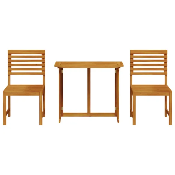 Set Bistro Grădină Lemn Acacia - Masa + 2 Scaune